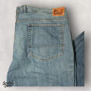 RLE Polo Jeans Co Vintage Denim Jeans Size 48x32 Deadstock Classic Blue Pants